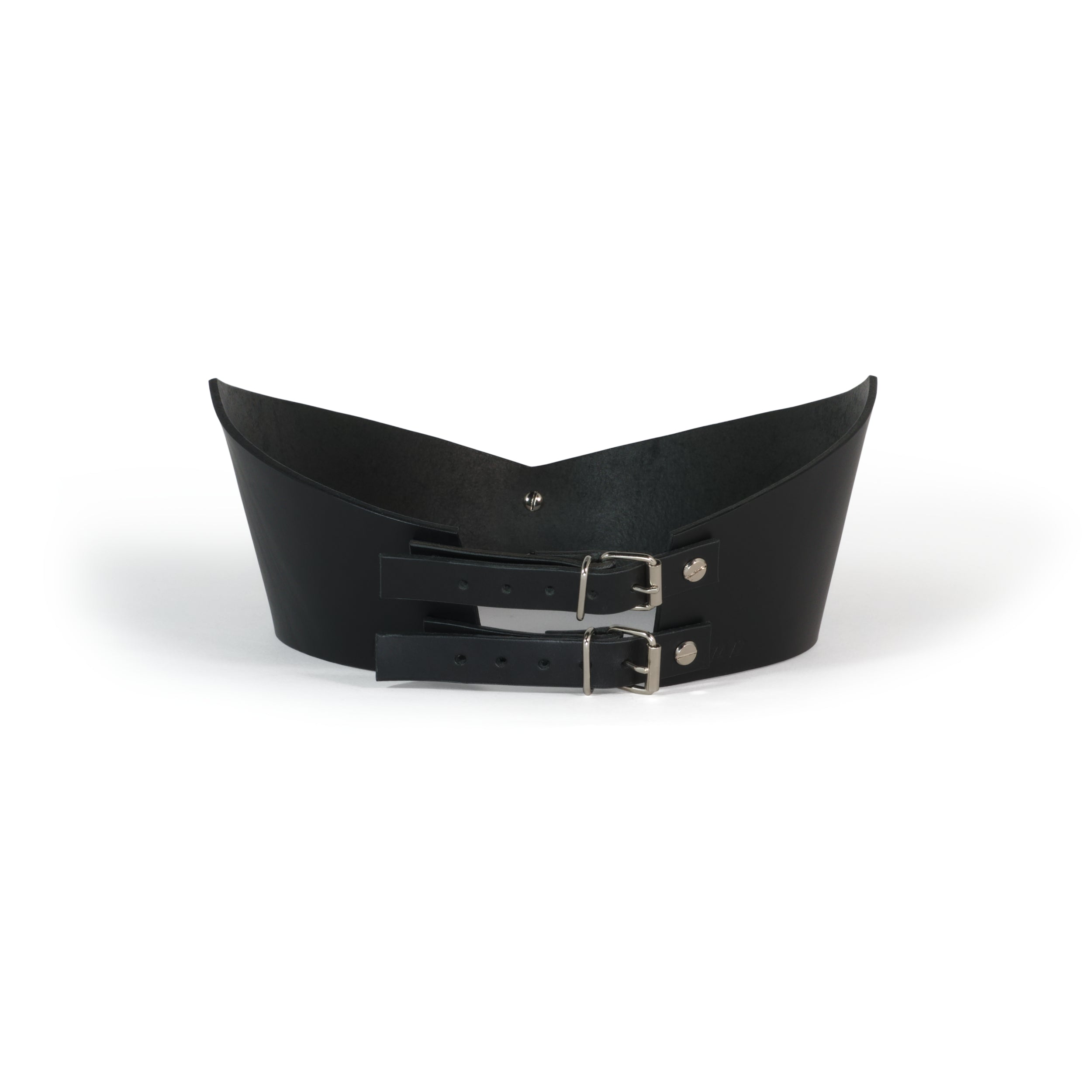 black leather belt with D-ring hardware #color_black