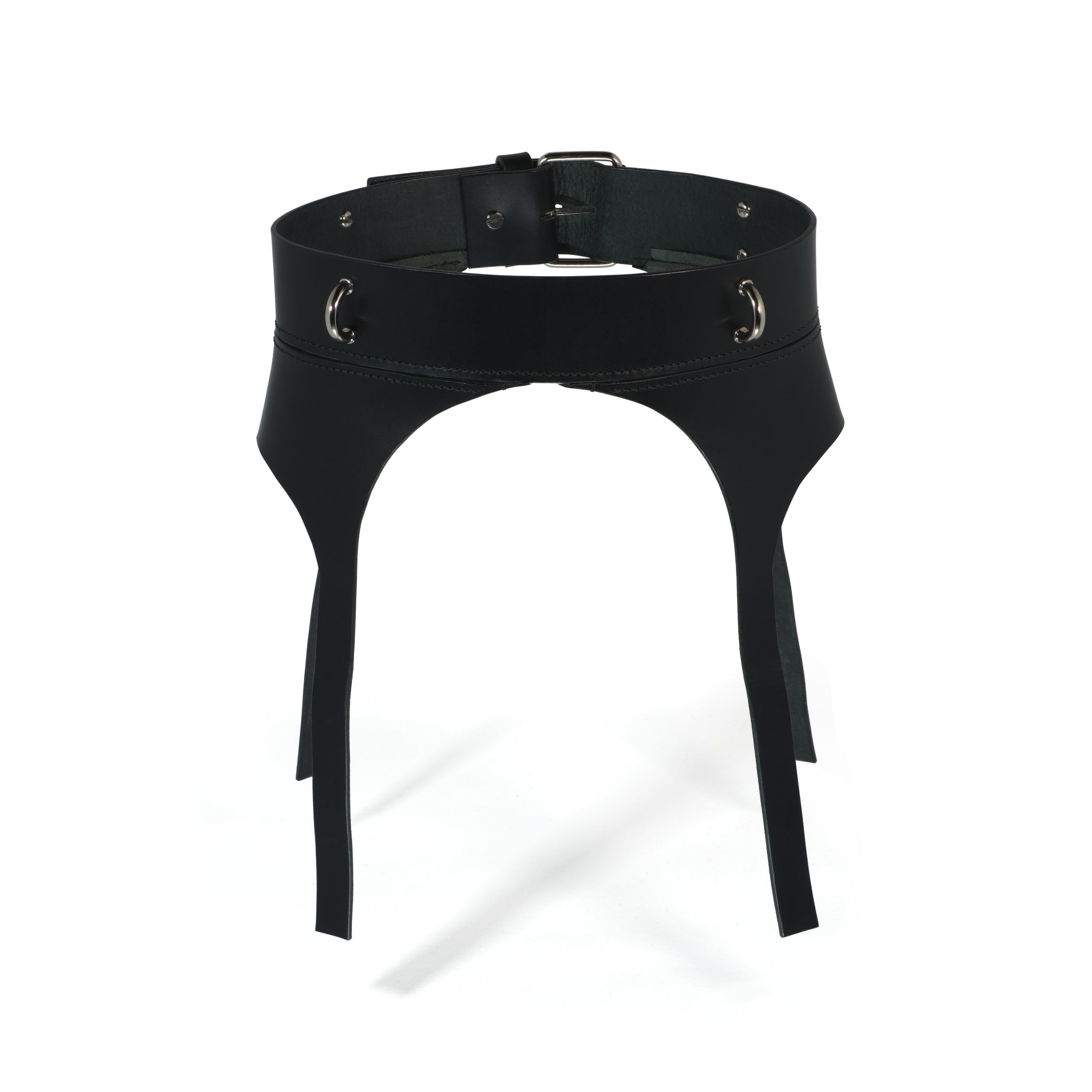 black leather belt suspenders #color_black