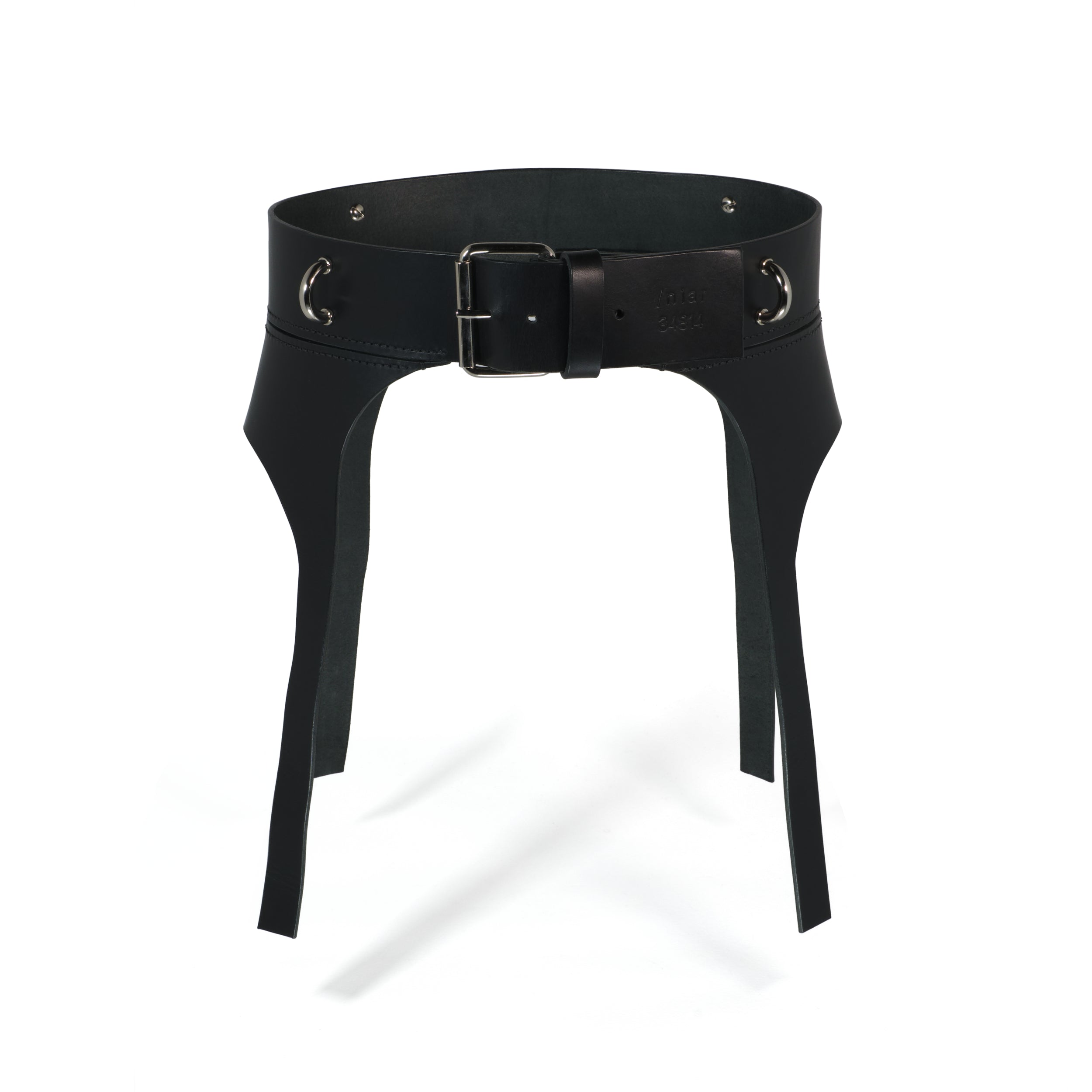 black leather belt suspenders #color_black