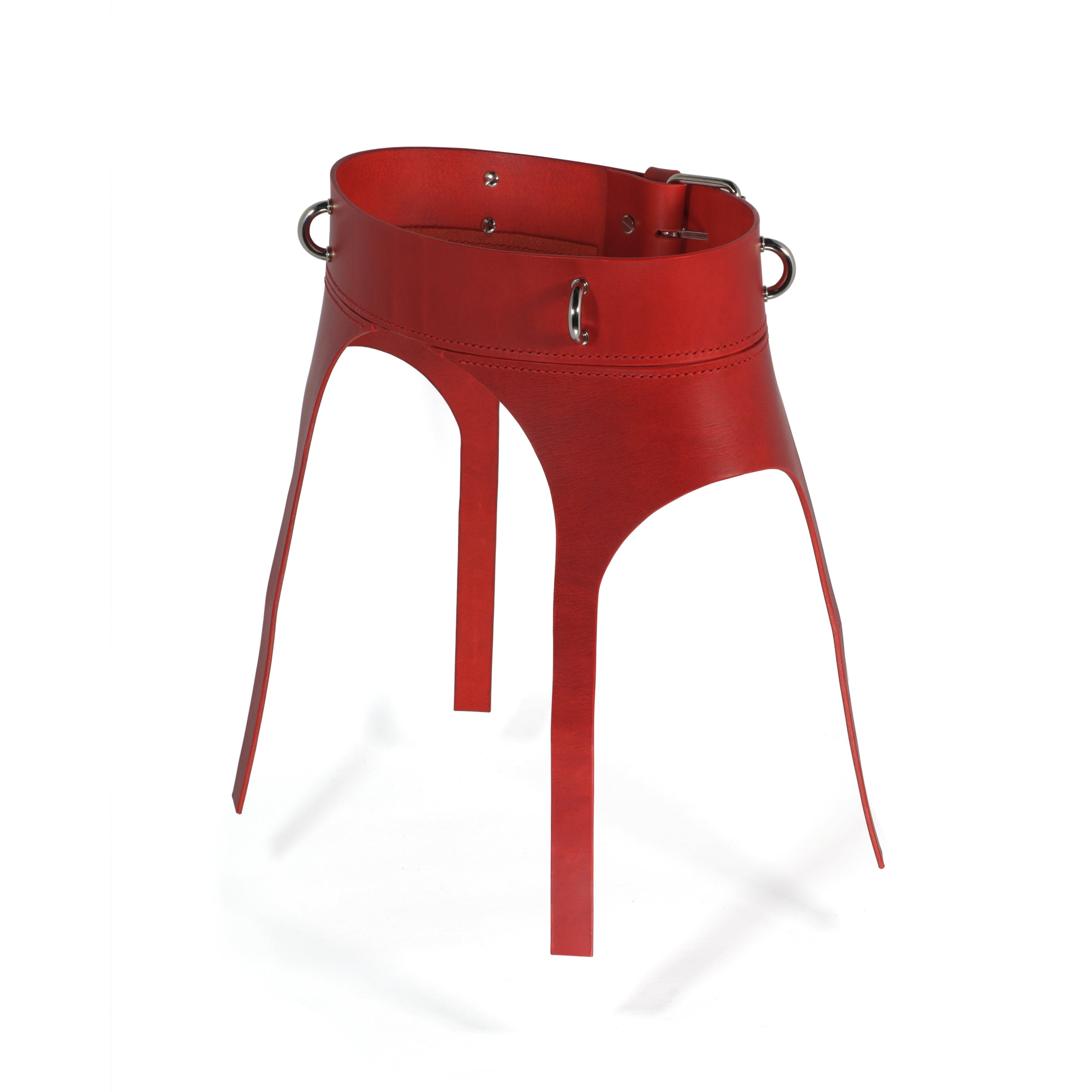 red leather belt suspenders #color_red