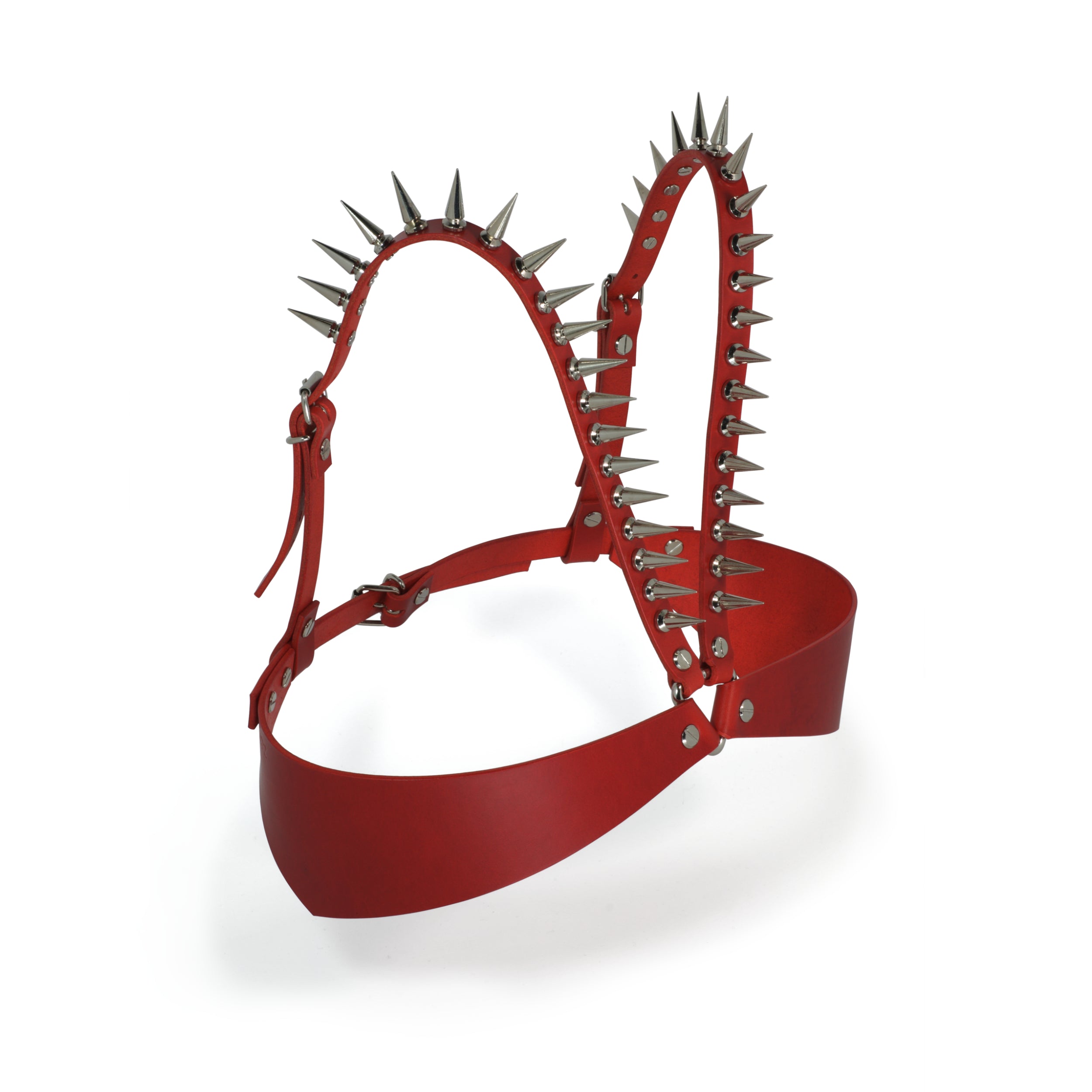 red leather bra with spikes #color_red