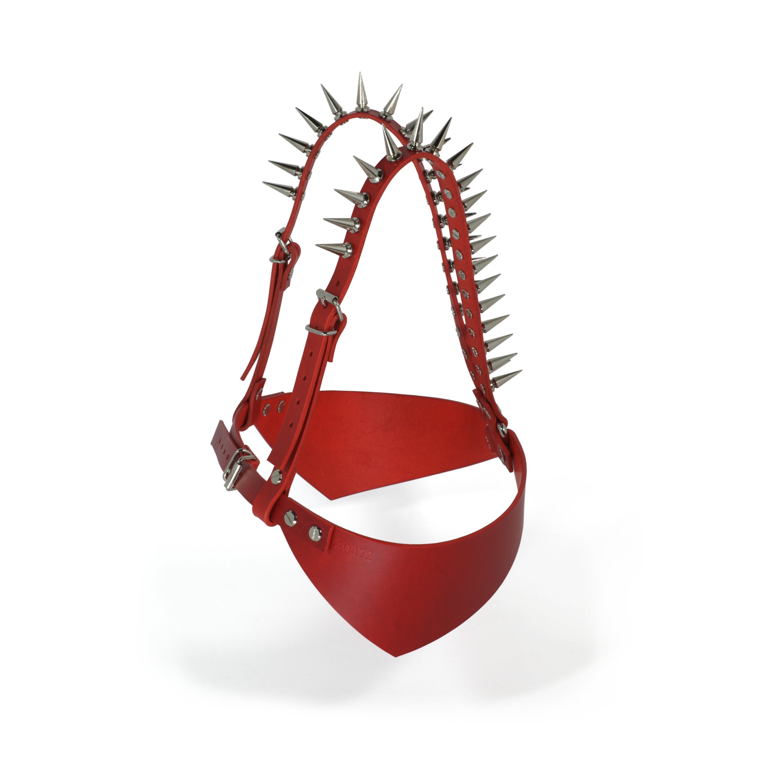 red leather bra with spikes #color_red