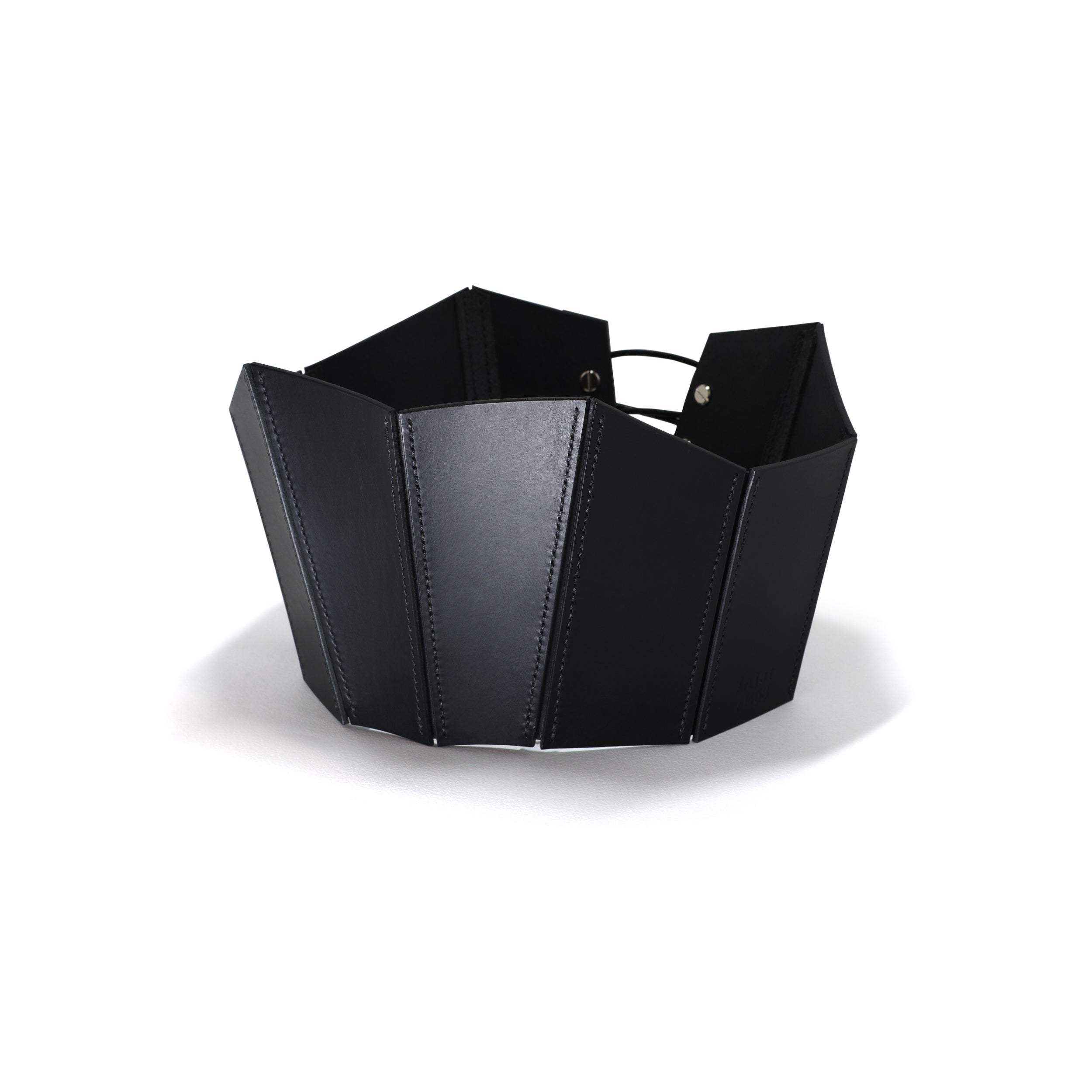 black handstitched leather corset #color_black