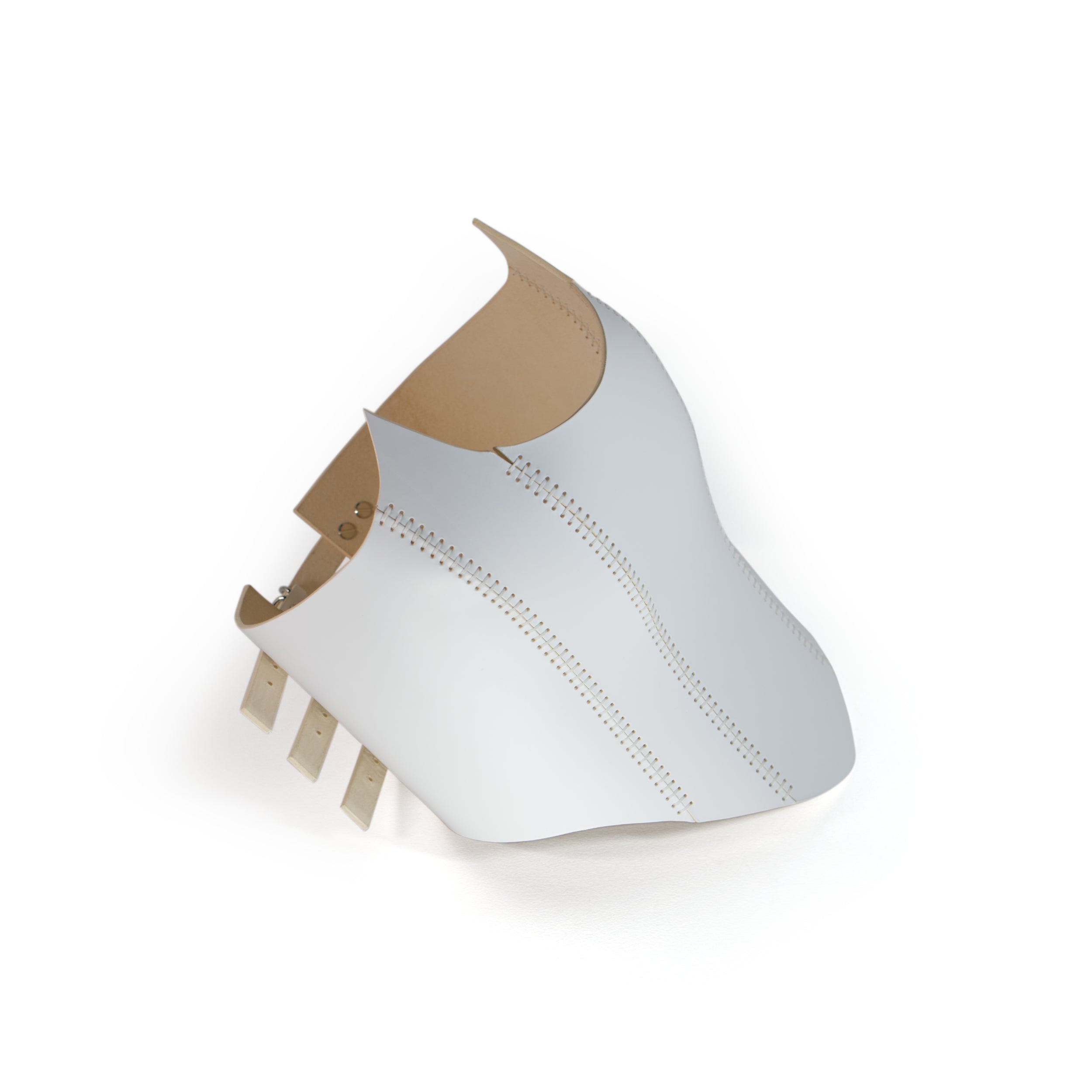 handmade white leather corset