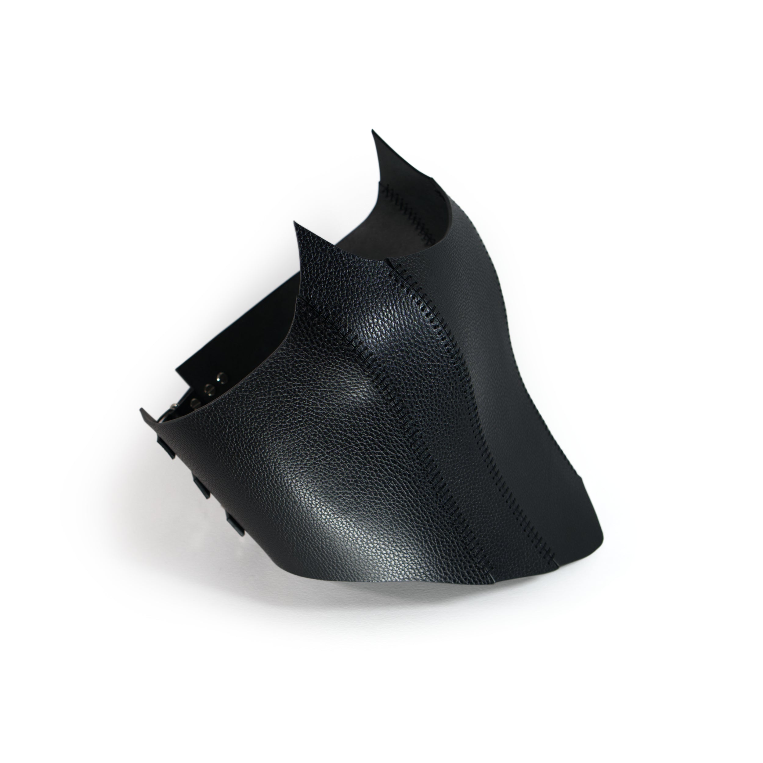 handmade black leather corset with texture