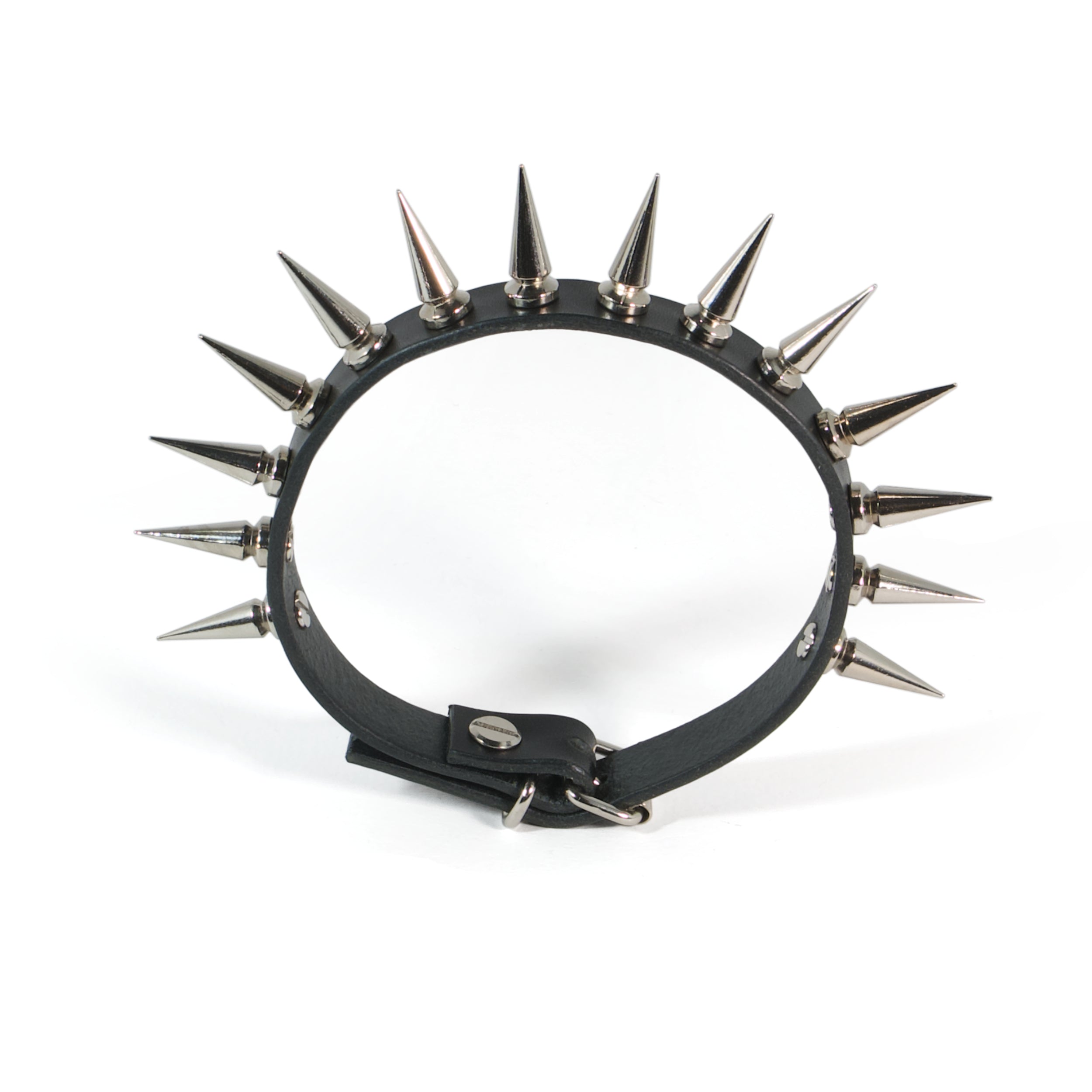 black minimal choker with spikes side front