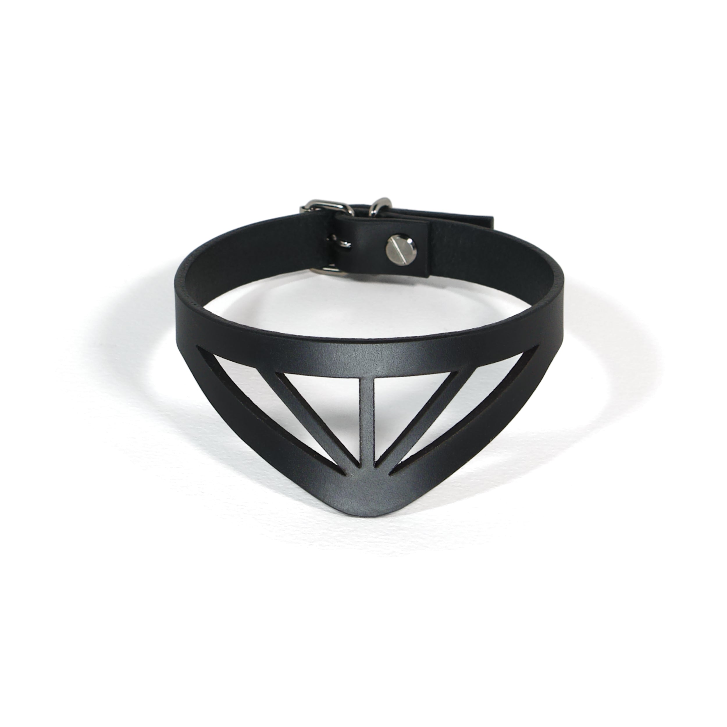 ART DECO LEATHER CHOKER - 86472