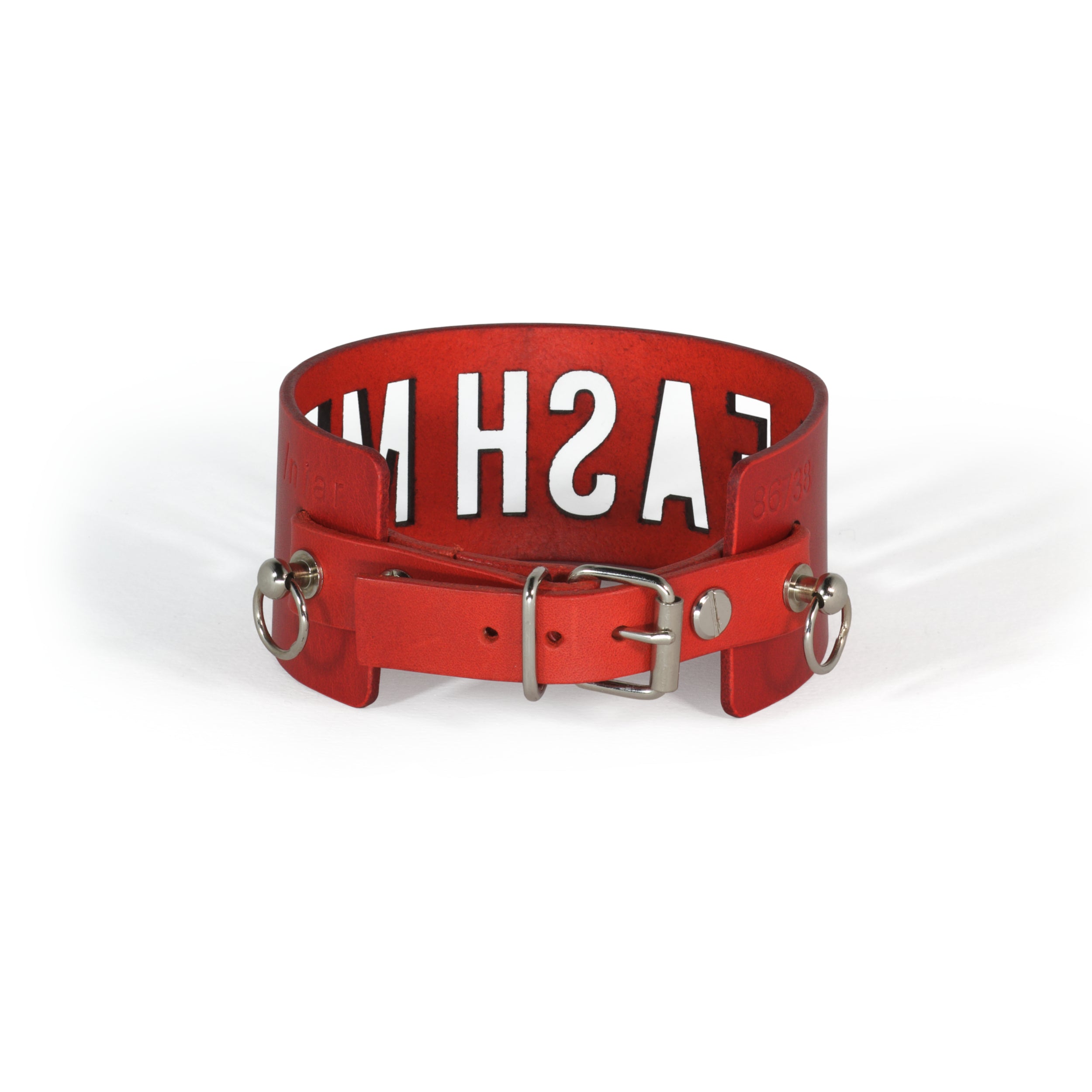 red leather choker lasercut #color_red