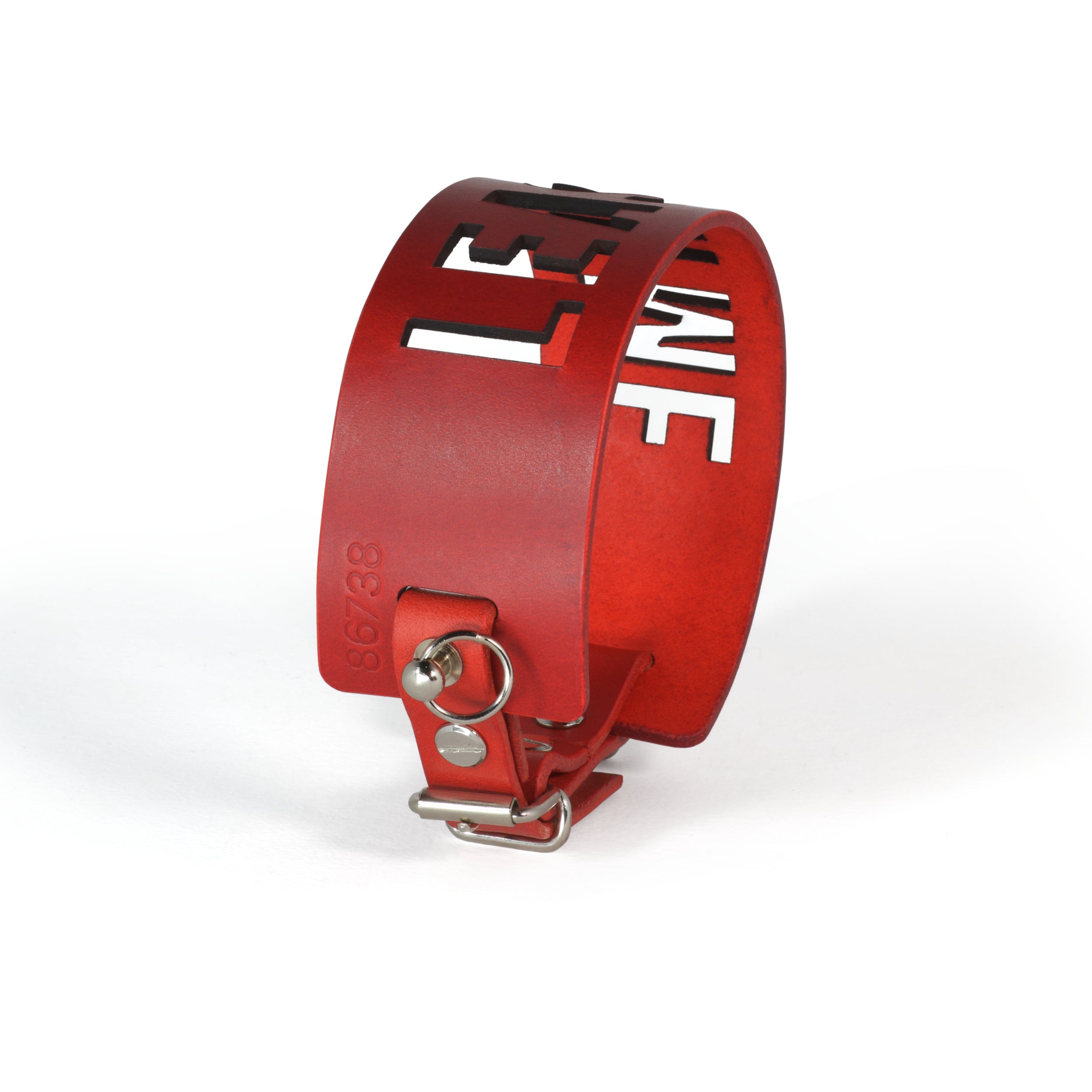 red leather choker lasercut #color_red