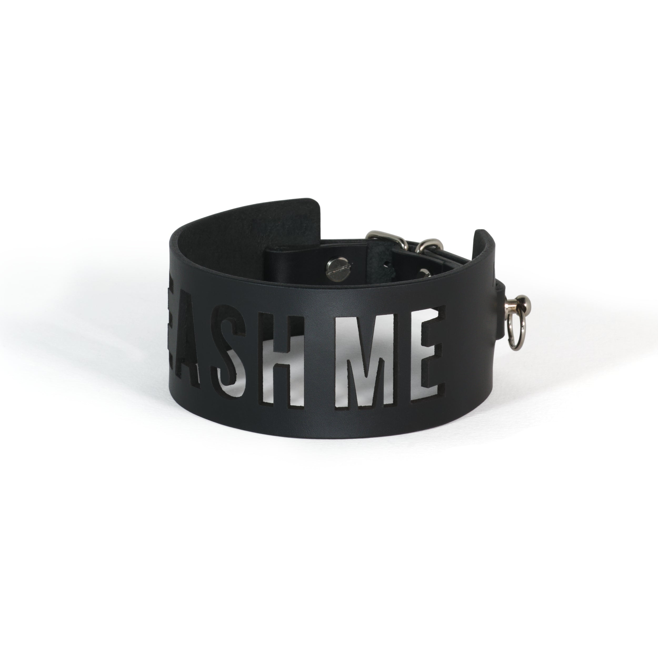 black leather choker lasercut #color_black