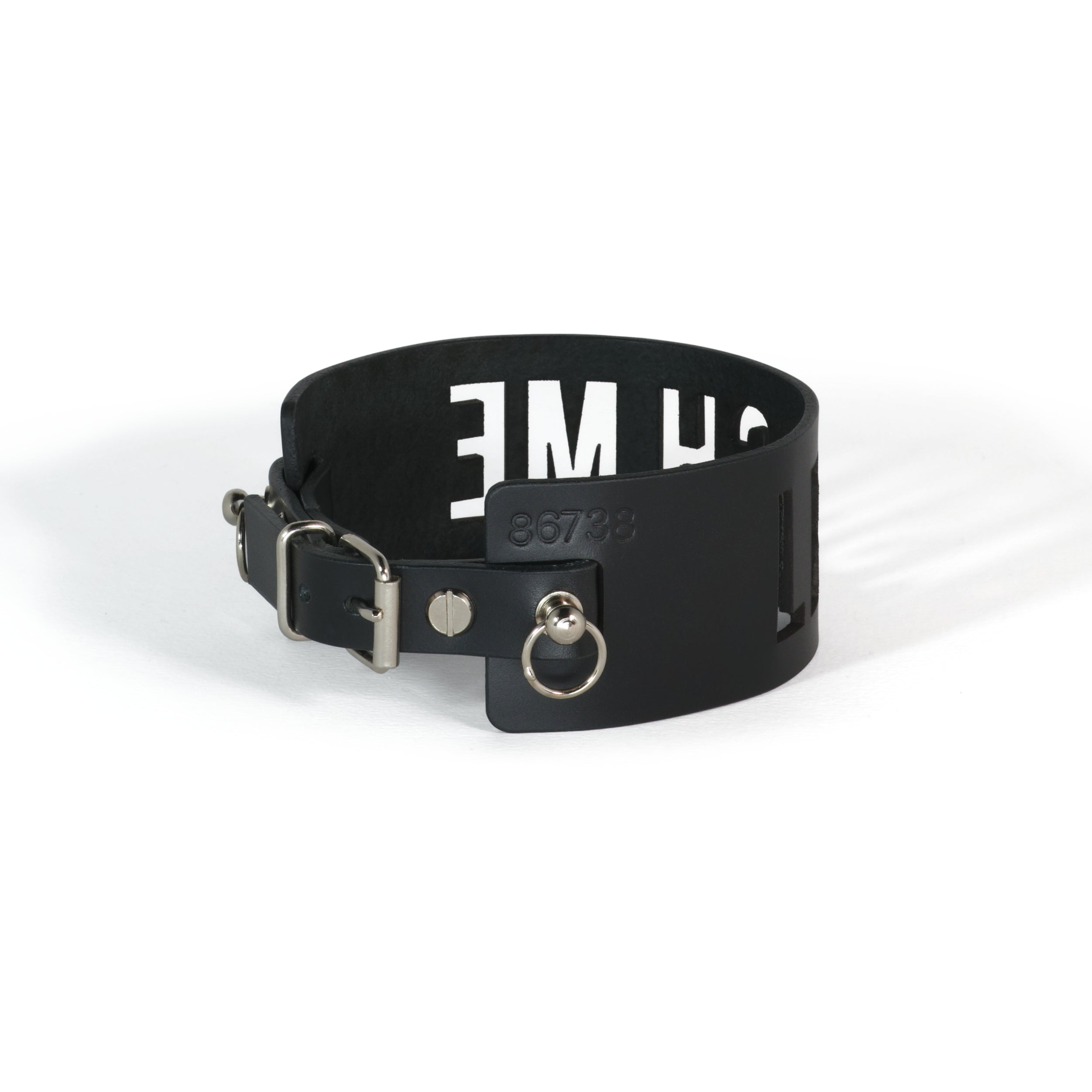 black leather choker lasercut #color_black