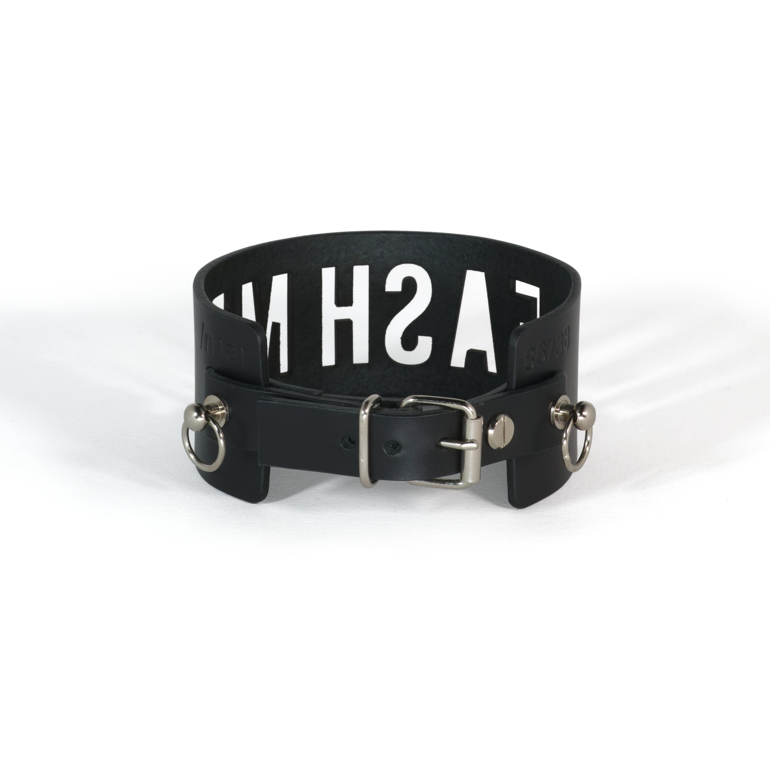 black leather choker lasercut #color_black