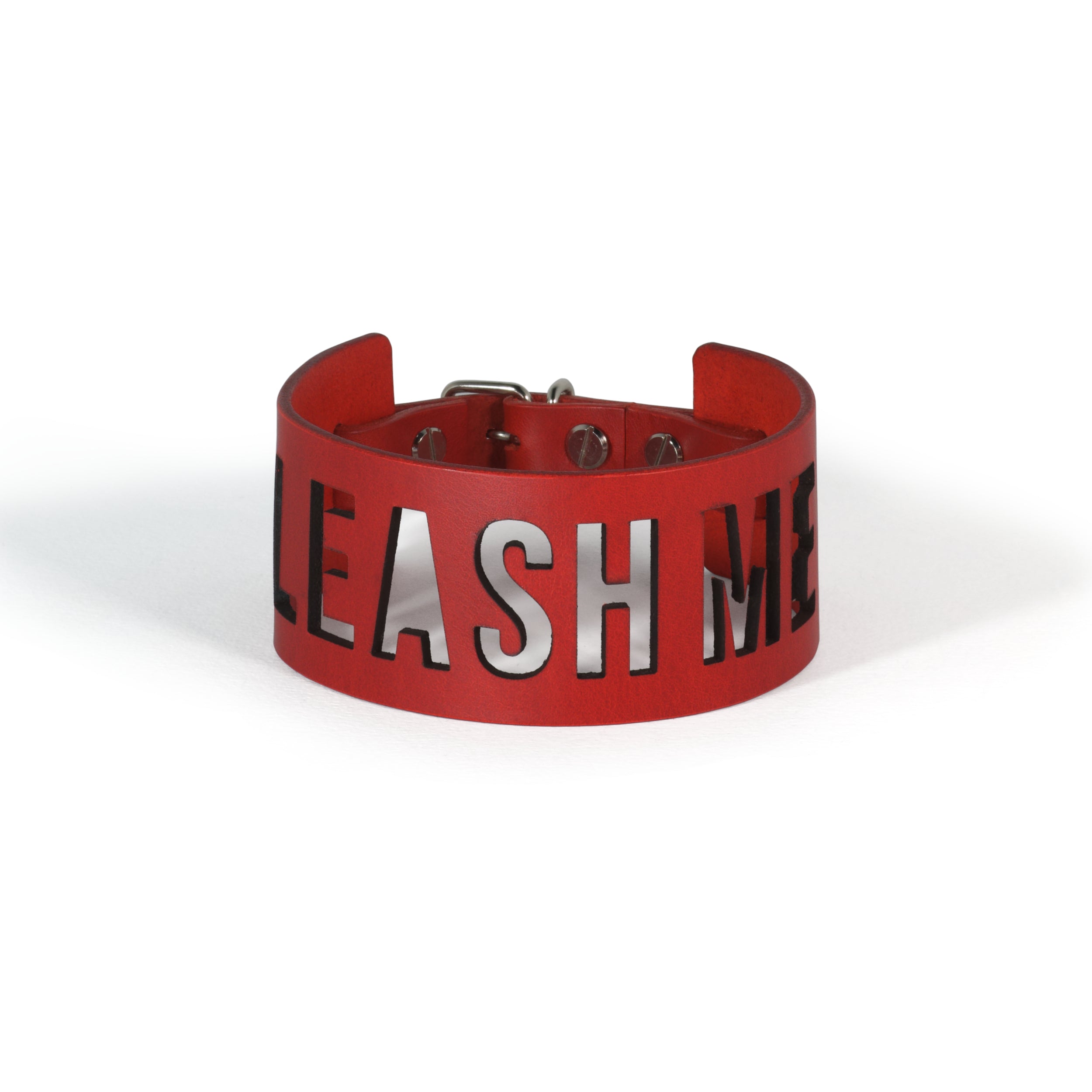 red leather choker lasercut #color_red