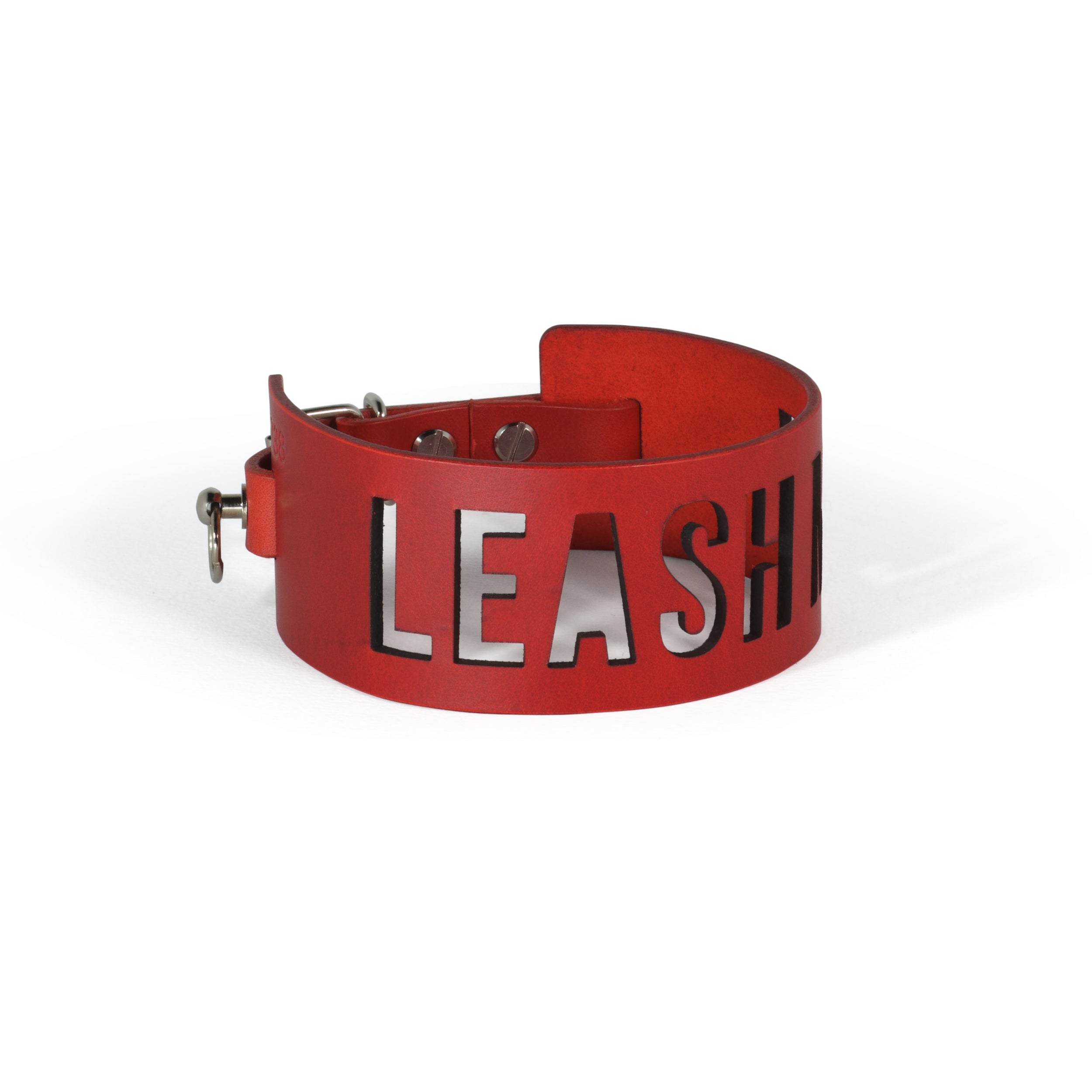 red leather choker lasercut #color_red