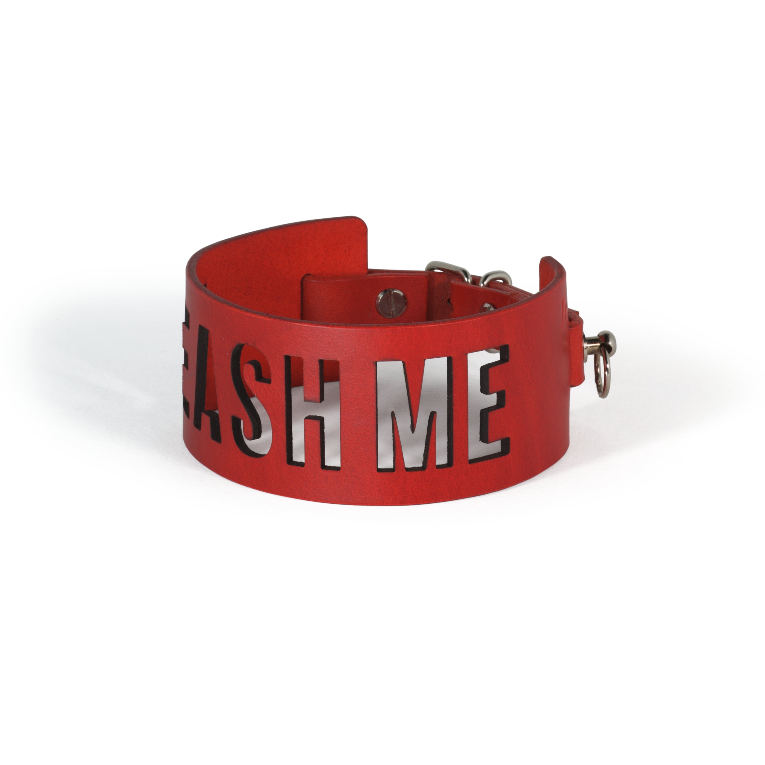 red leather choker lasercut #color_red