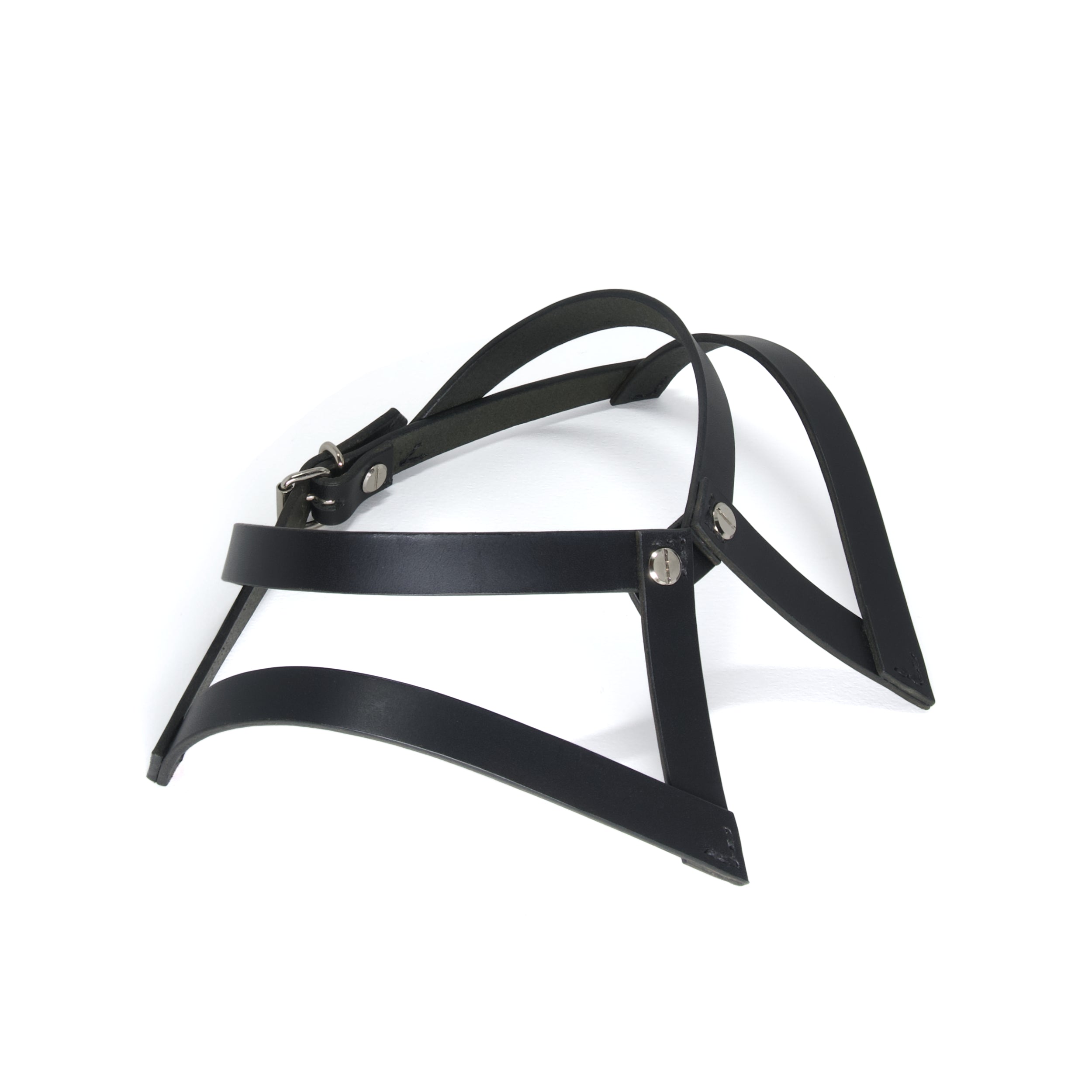 black leather choker collar sideview