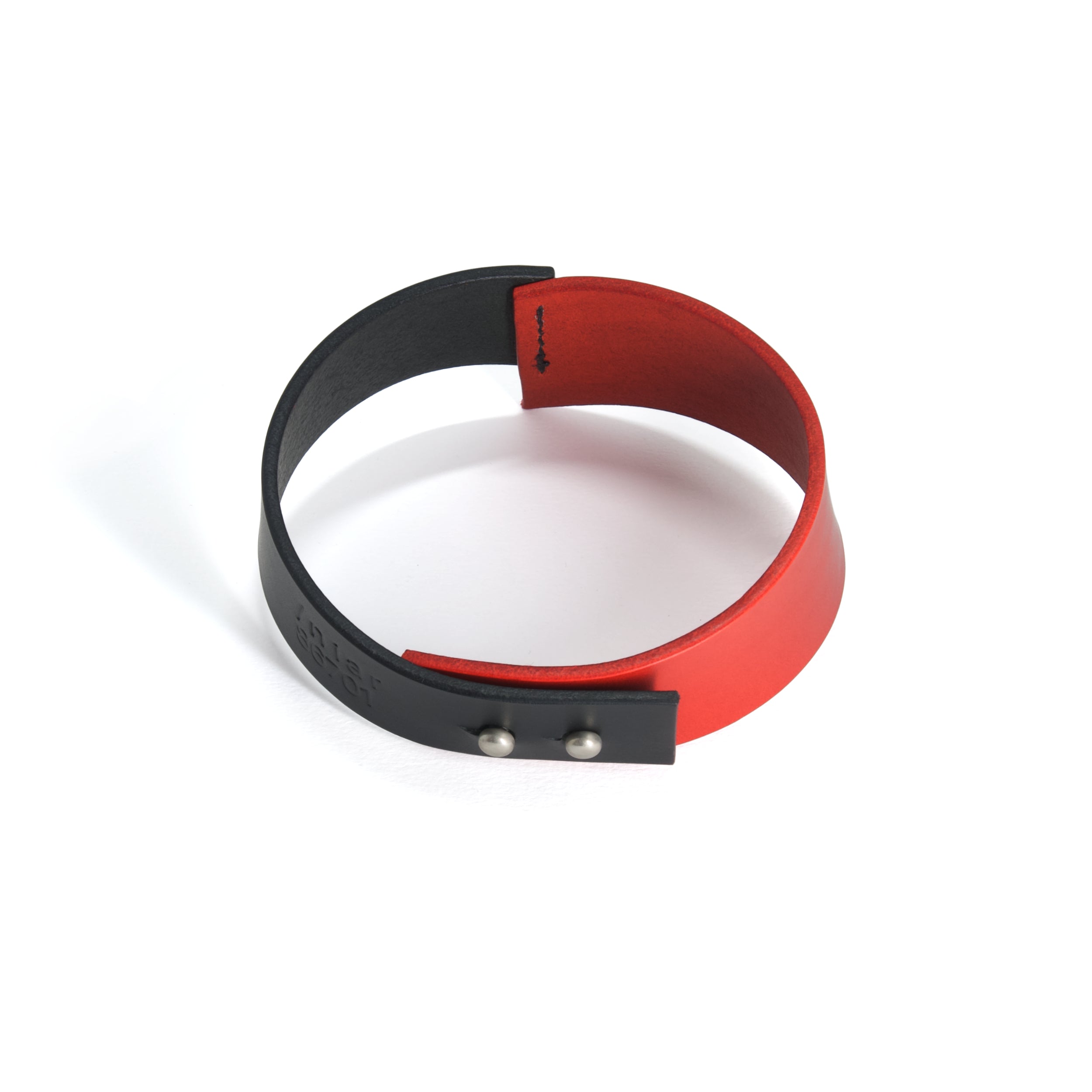 black and red leather choker