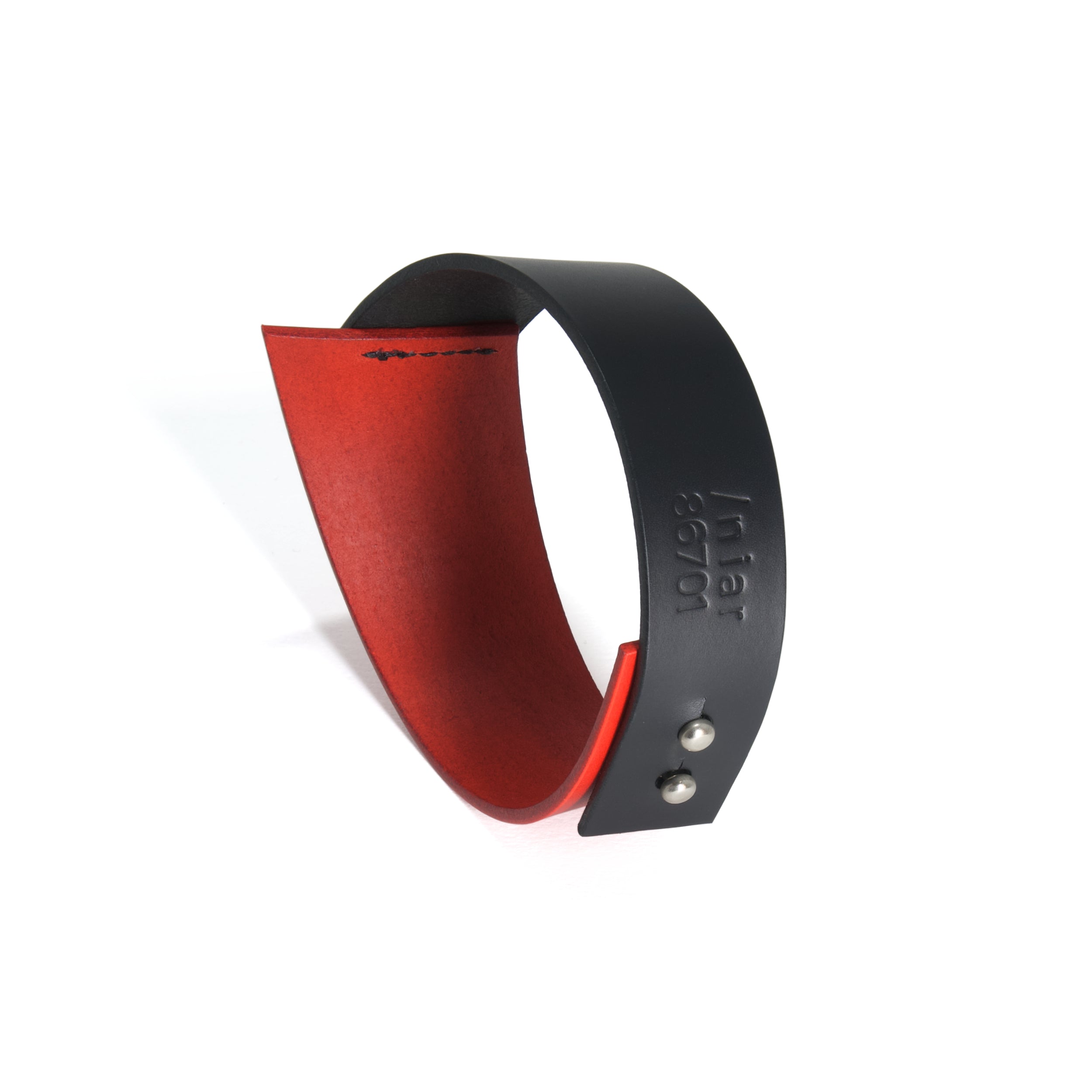 black and red leather choker