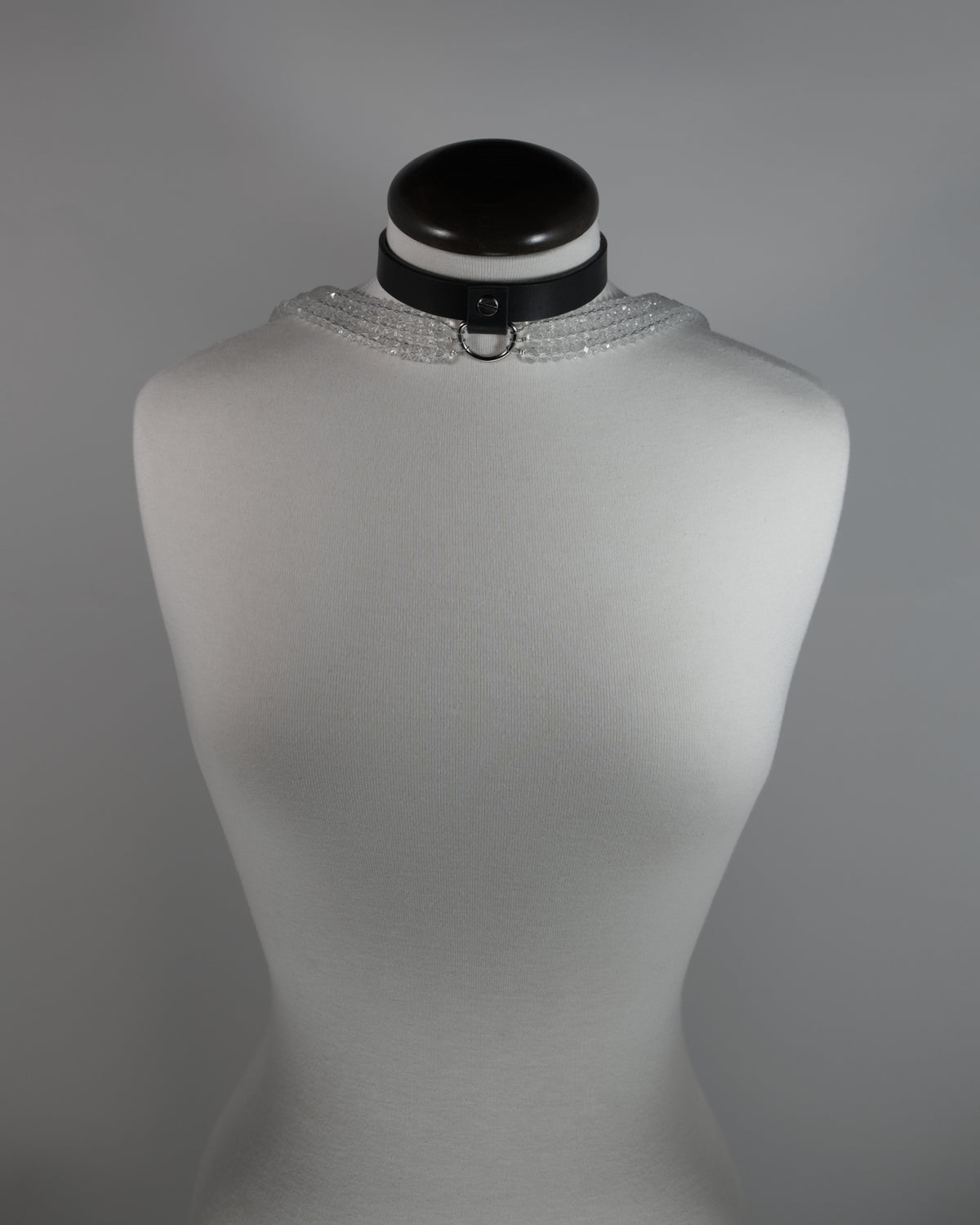 SELENE LEATHER CHOKER WITH CRYSTALS - 86420
