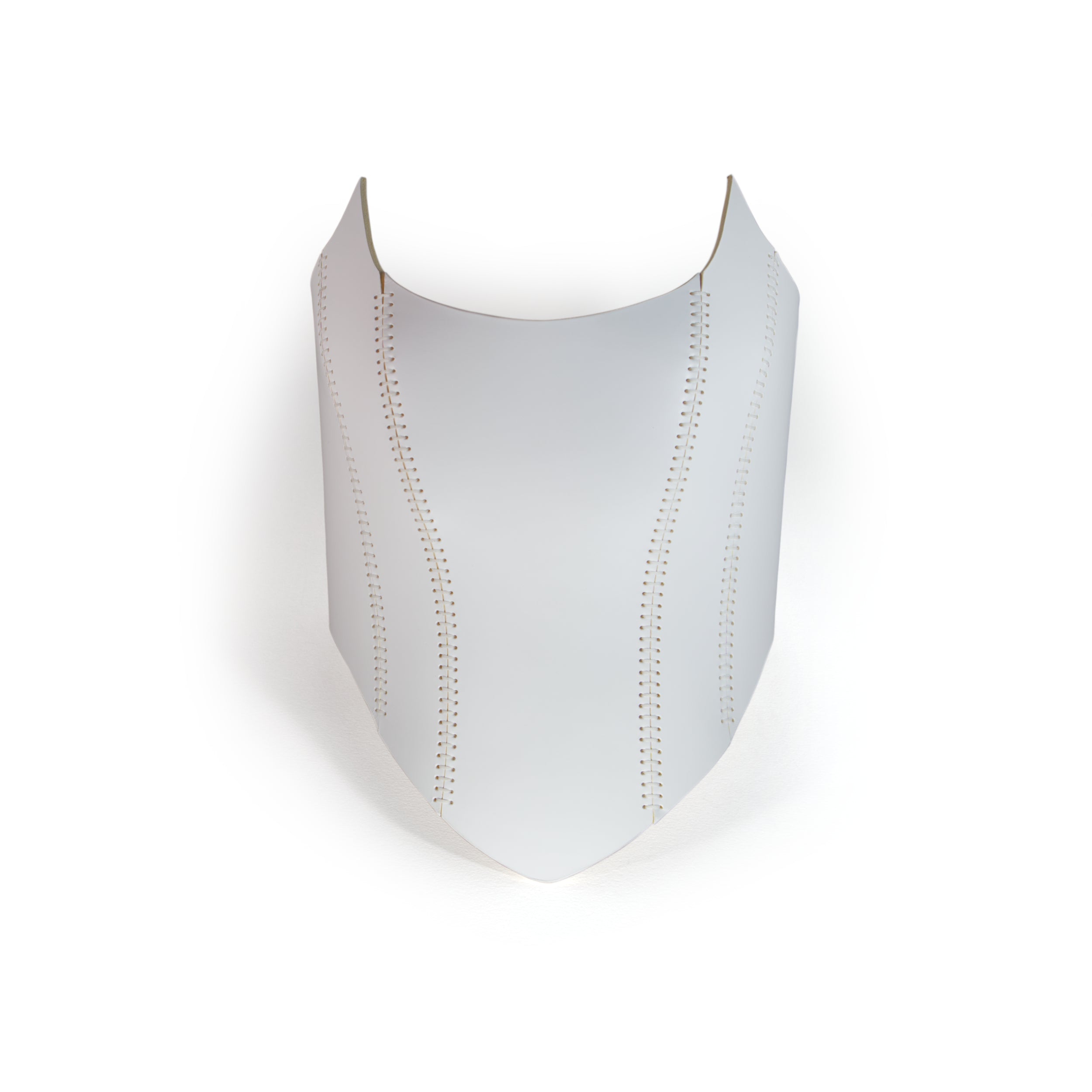 handmade white leather corset