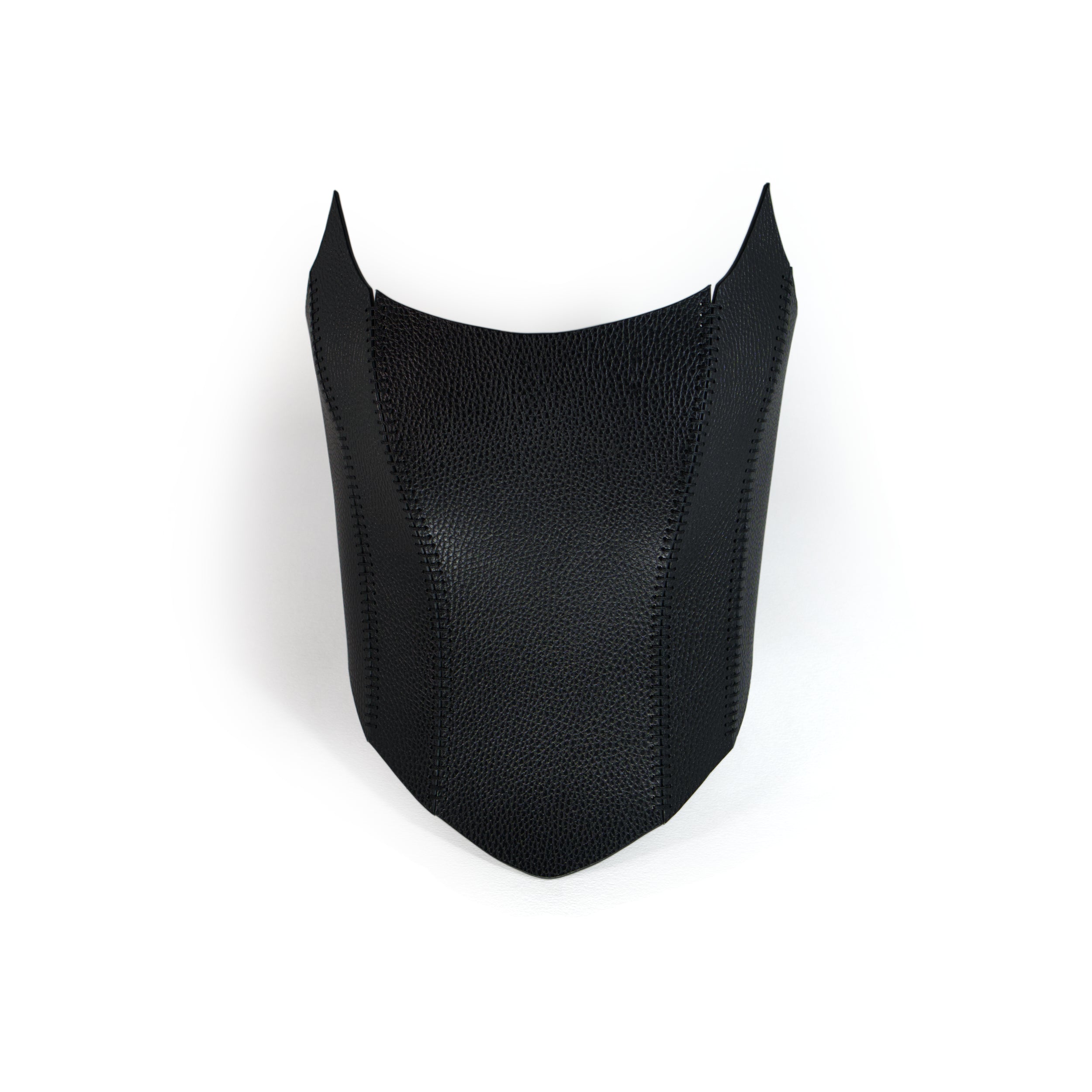handmade black leather corset with texture
