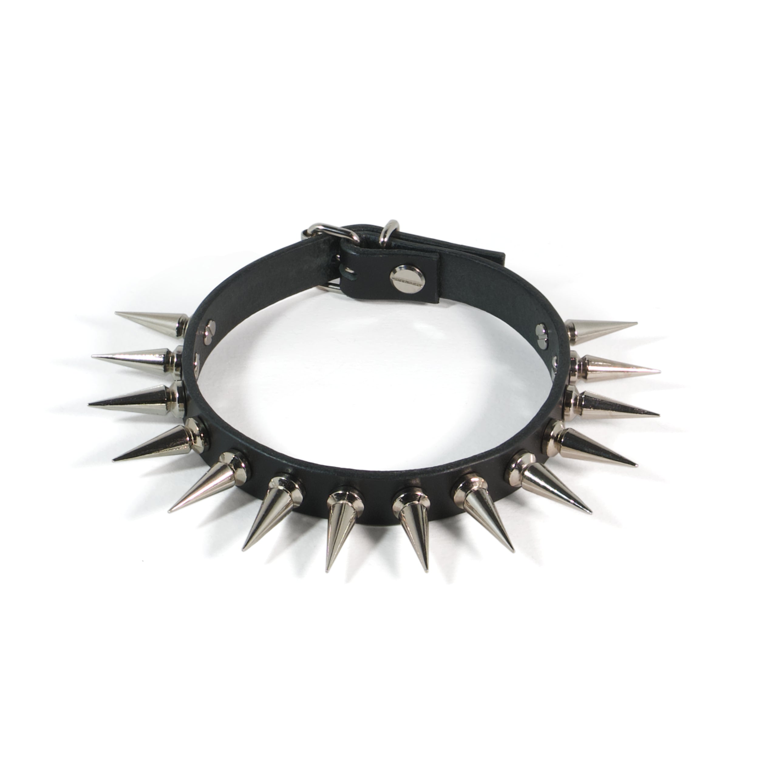 black minimal choker with spikes front