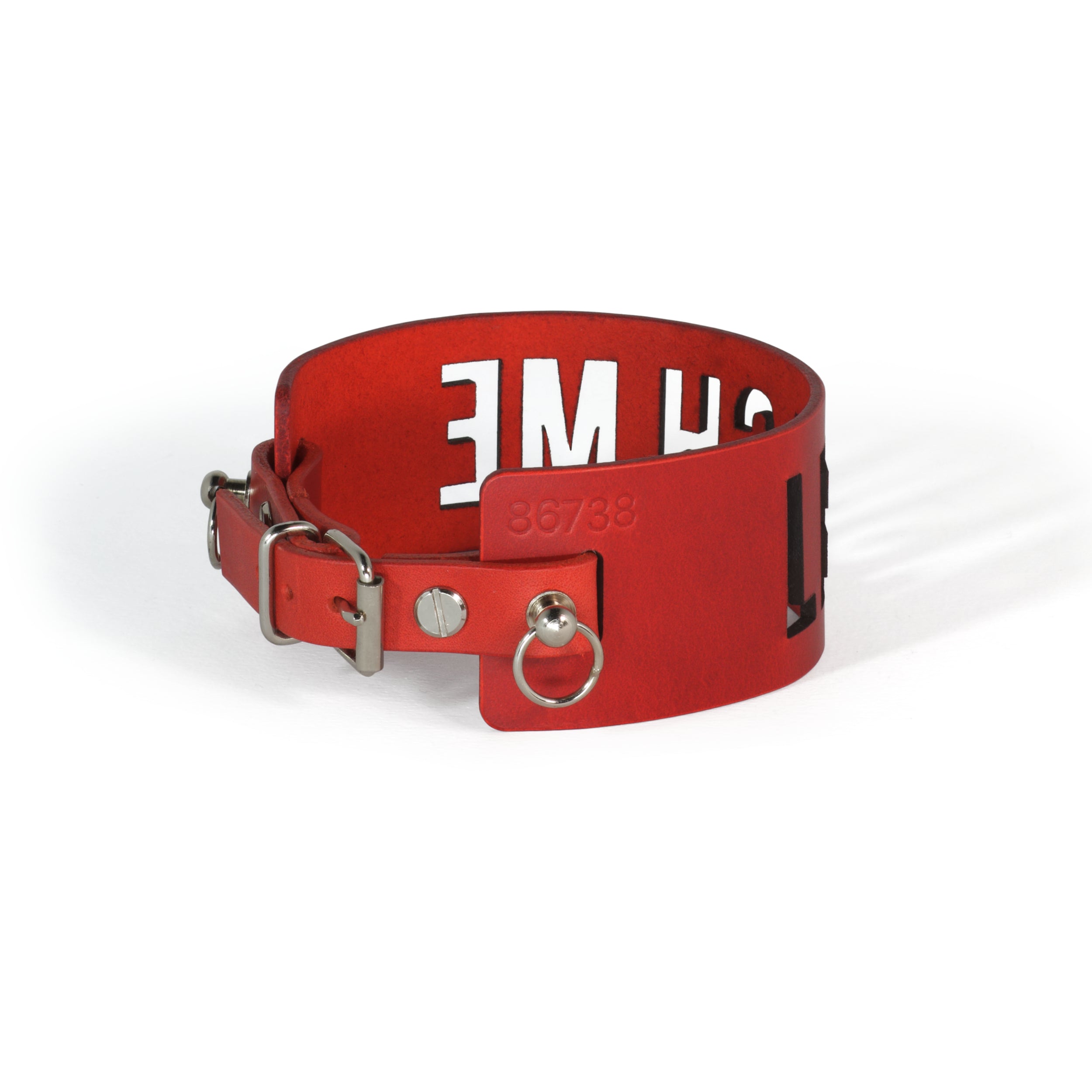 red leather choker lasercut #color_red
