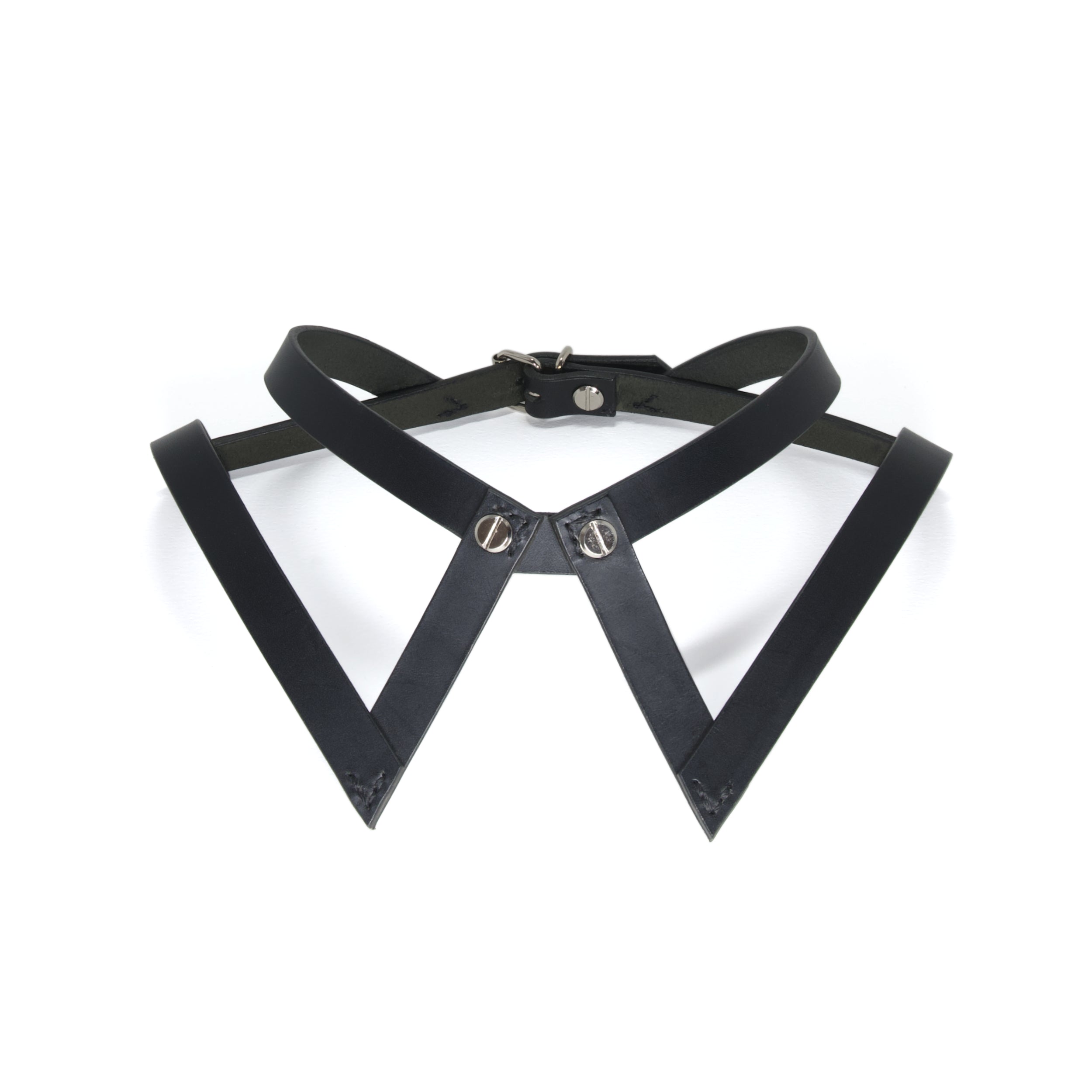 black leather choker collar