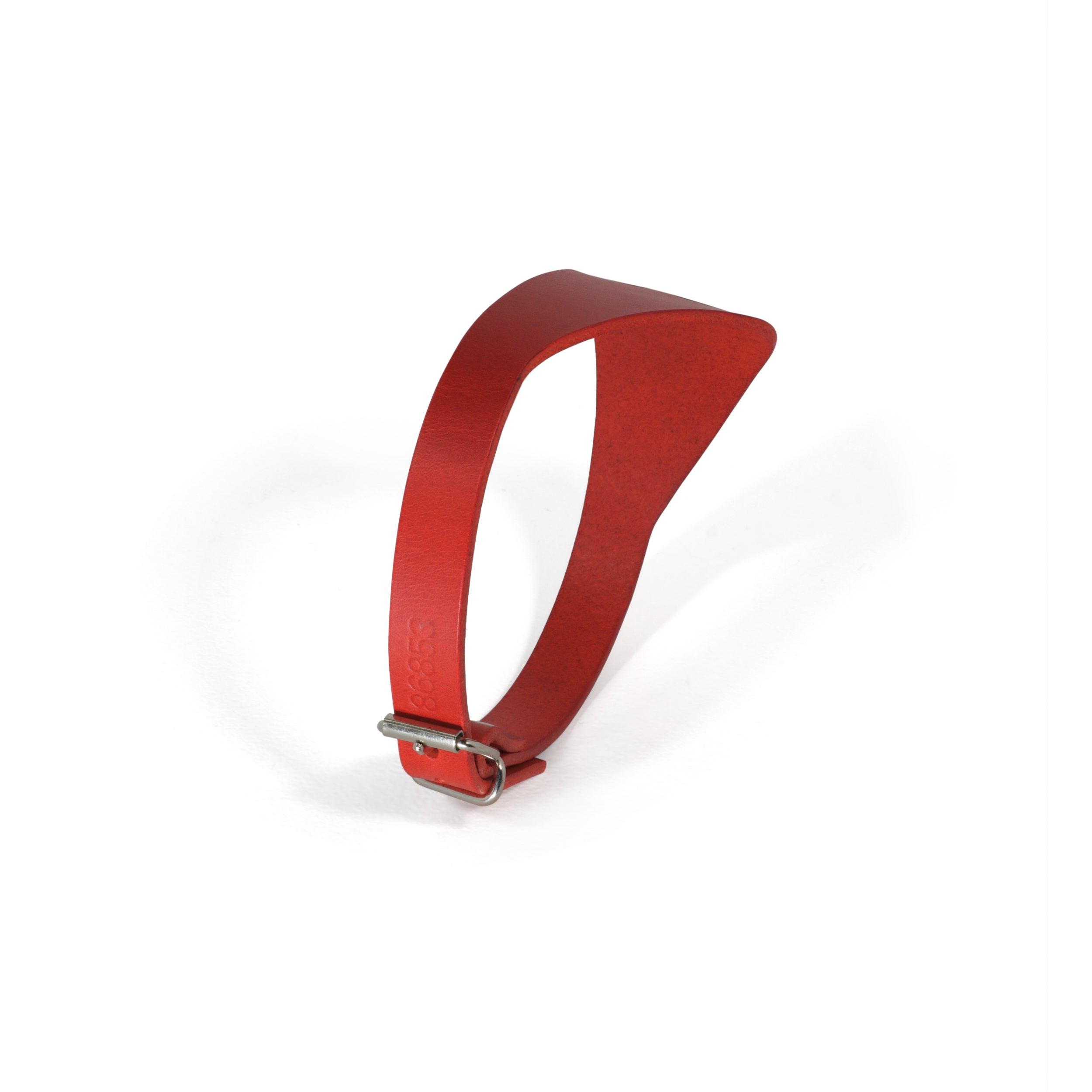 red leather choker lasercut adjustable buckle #color_red